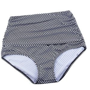 Black and white Striped high waist swimsuit bottom
